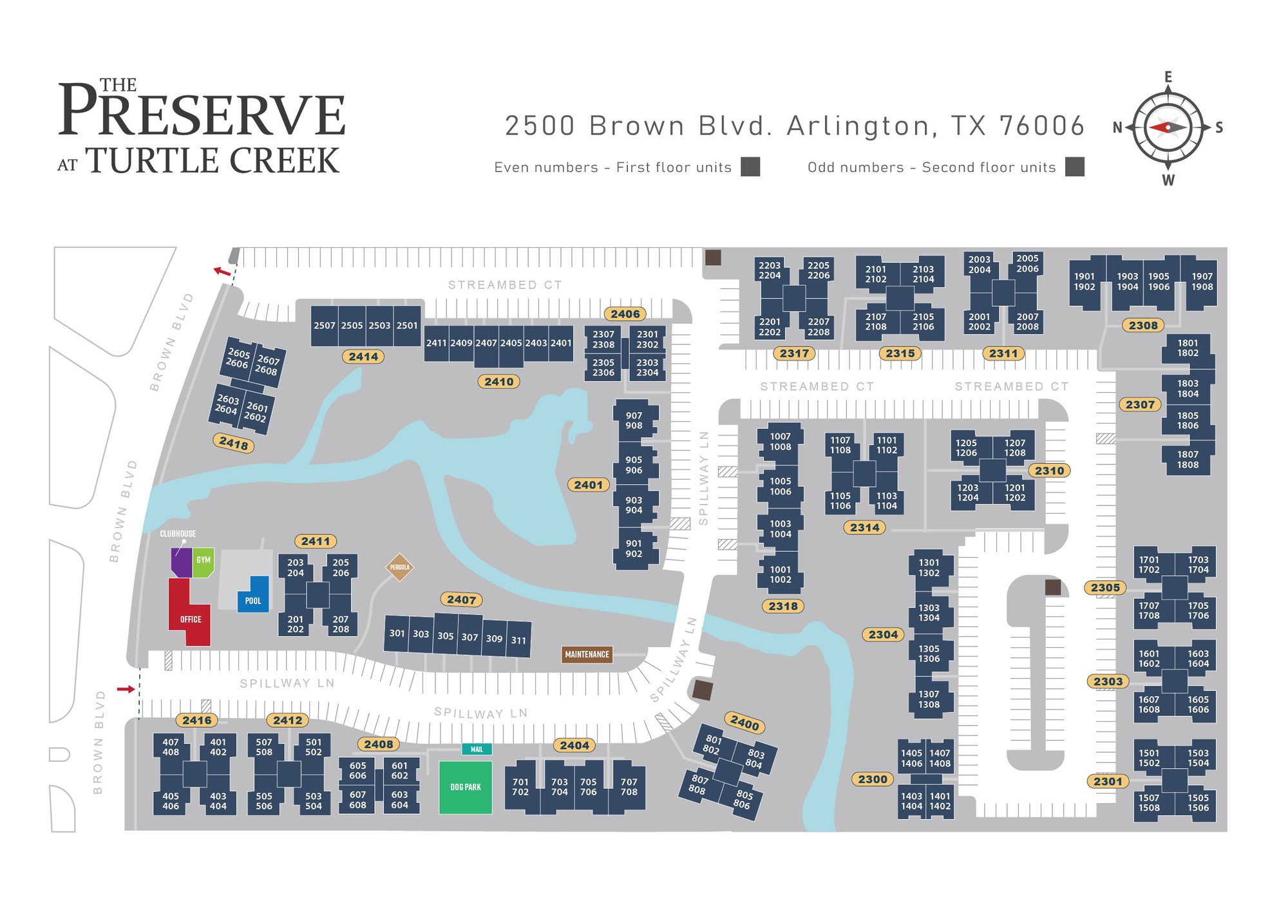 Community site map — The Preserve at Turtle Creek